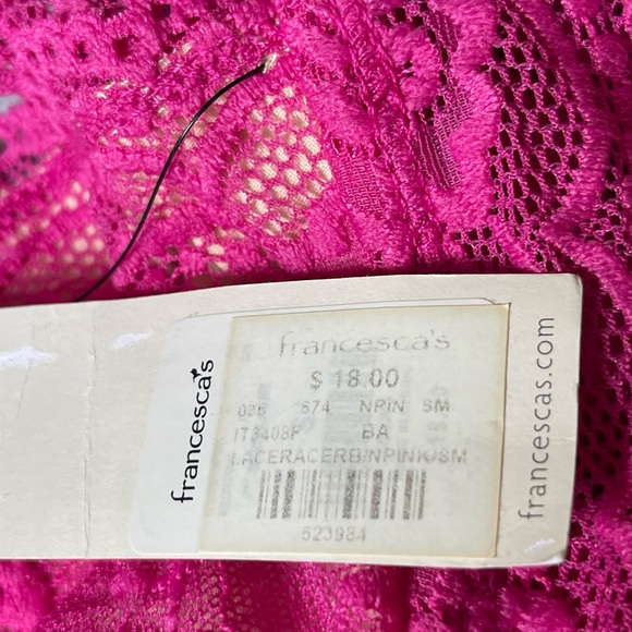 Description
Francesca's Lace Racerback Bralette Hot Pink Size Small - Picture 5 of 7